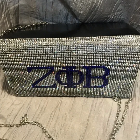Elegant Silver and Blue Rhinestone Clutch - ZETA inspired - Picture 5 of 6
